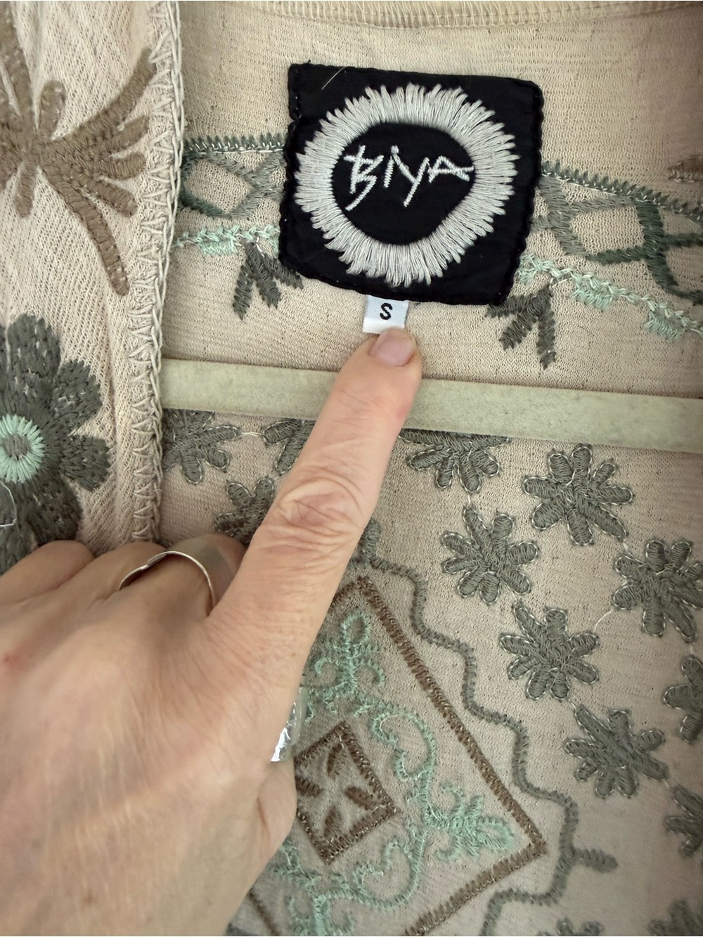 Johnny Was BIYA  Embroidered Open-Front Cardigan S - Picture 4 of 4